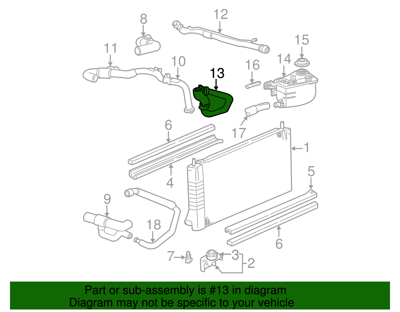 Lower Hose - Ford (YF1Z-8286-AA)