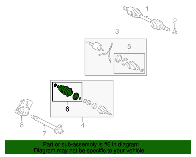 19178957 Front Wheel HalfShaft Constant Velocity (CV) Boot Kit with