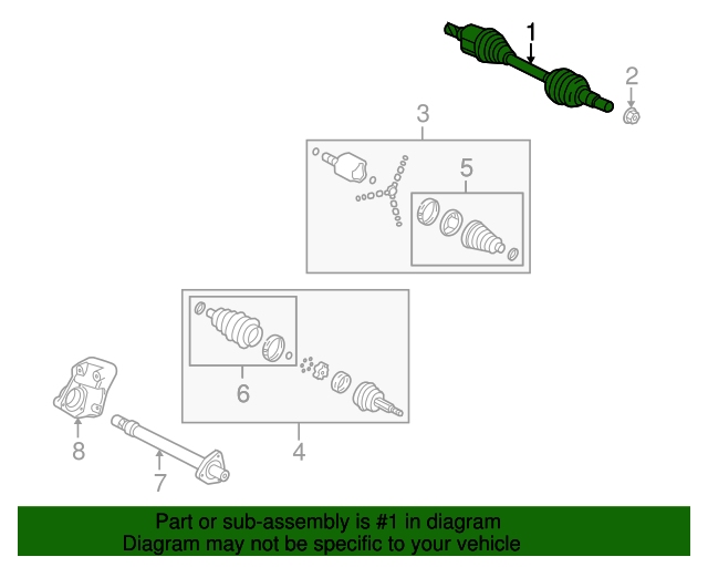 20082010 GM Front Driver Side HalfShaft Assembly 25897556