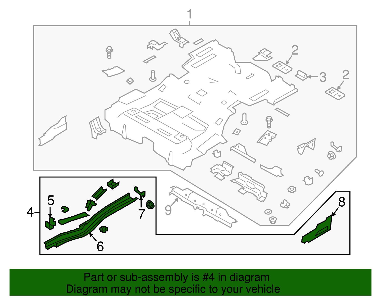 Rail Assembly - Ford (HG9Z-5410125-B)