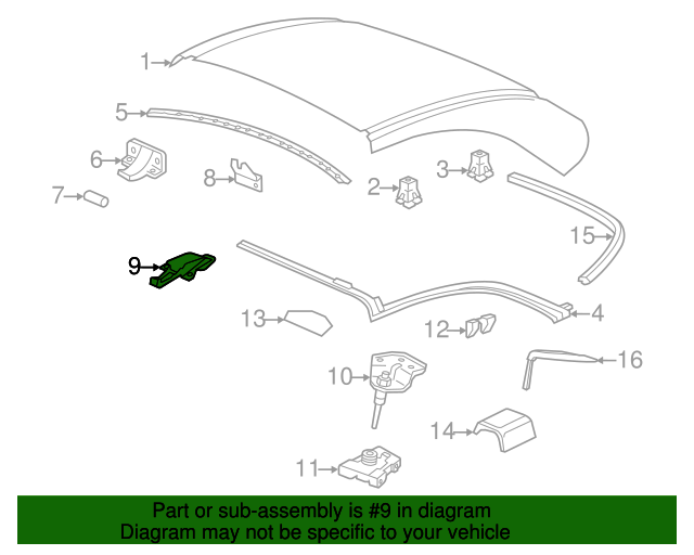 19972013 Porsche Convertible Top Latch 99656340100 Sunset Porsche