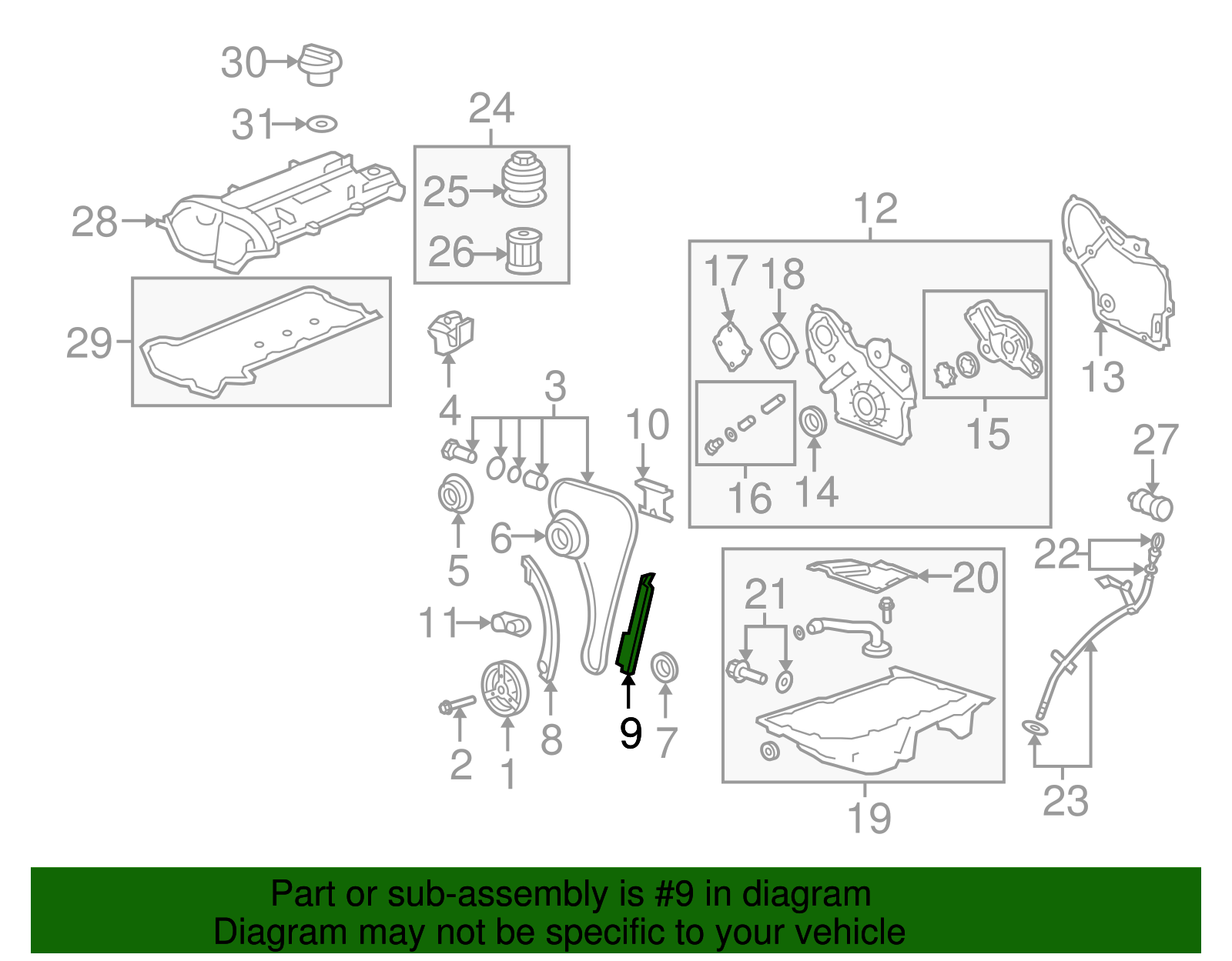 Driver Side Engine Timing Chain Guide - GM (12600461)