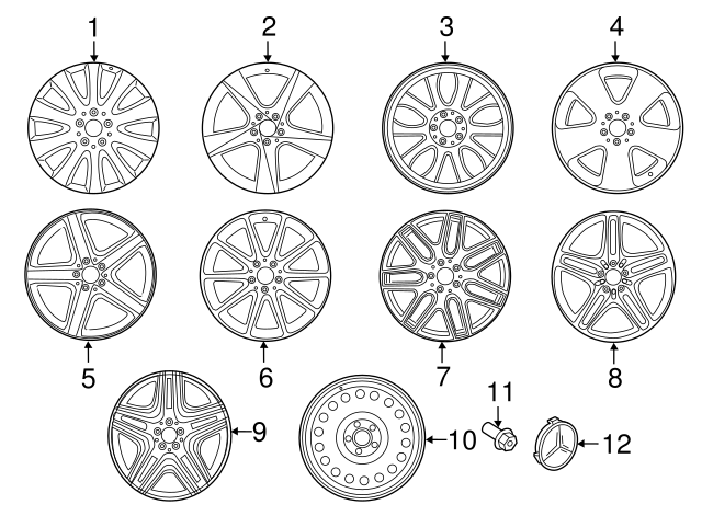 166-401-11-00-64-7X21 - Wheel 5-Twin-Spoke 48.3 Cm (19 Inch) 2016