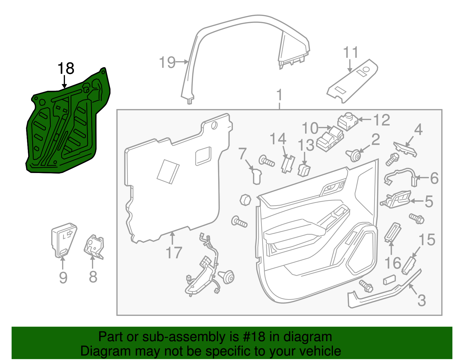 Front Driver Side Door Water Deflector - GM (84374106)