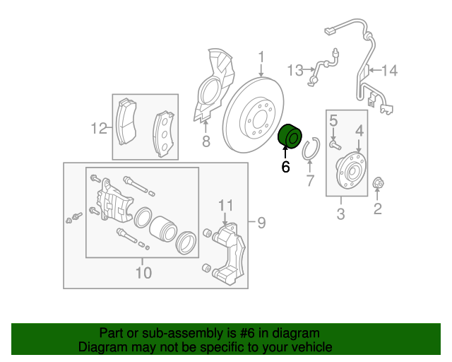 20092013 Mazda 6 Front Wheel Bearing GS3L33047A