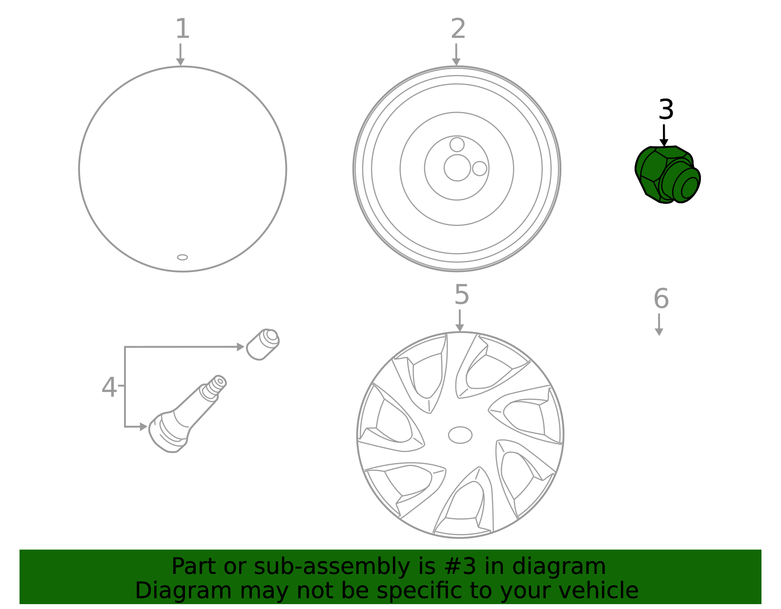 Wheel Nut - Toyota (90118-WBB56)
