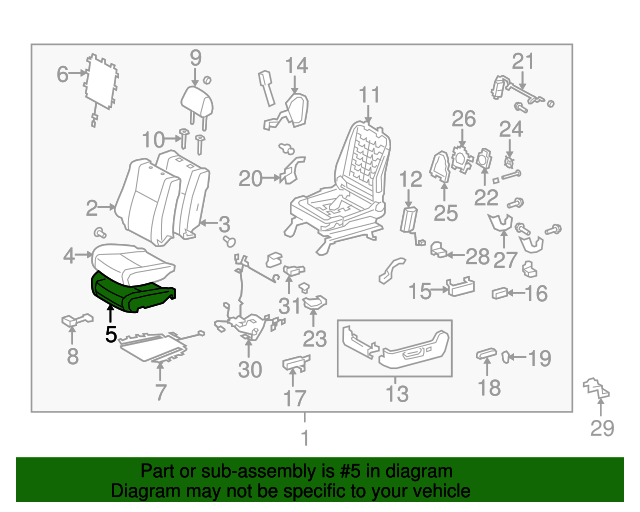 TOYOTA Genuine 71512-0C081 Seat Cushion Pad