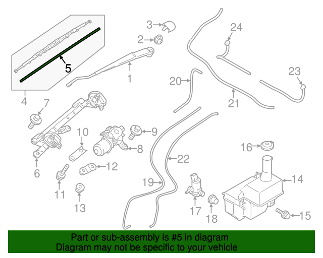 2001-2021 Mitsubishi Wiper Blade Insert MR339994 | Mitsubishi 