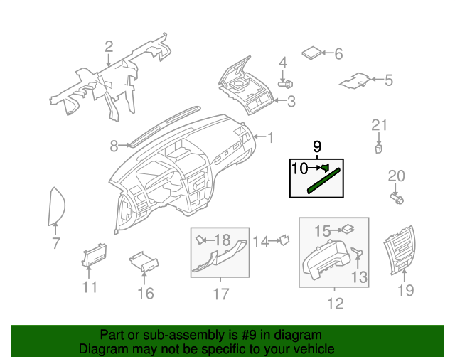 20102012 Ford Fusion Trim Molding Passenger Side (RH) AE5Z5404338