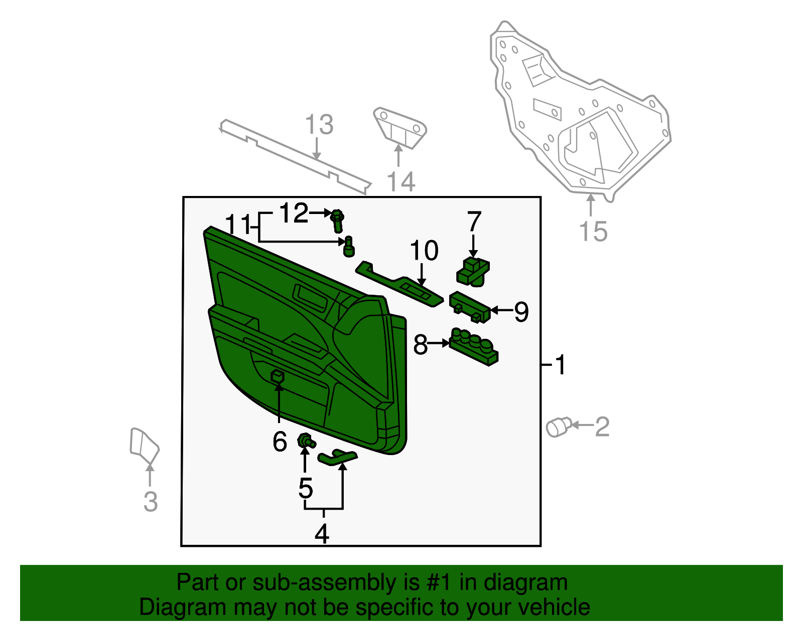 Trim Assembly, Front S/D *Cashmere - Cadillac (89045058)
