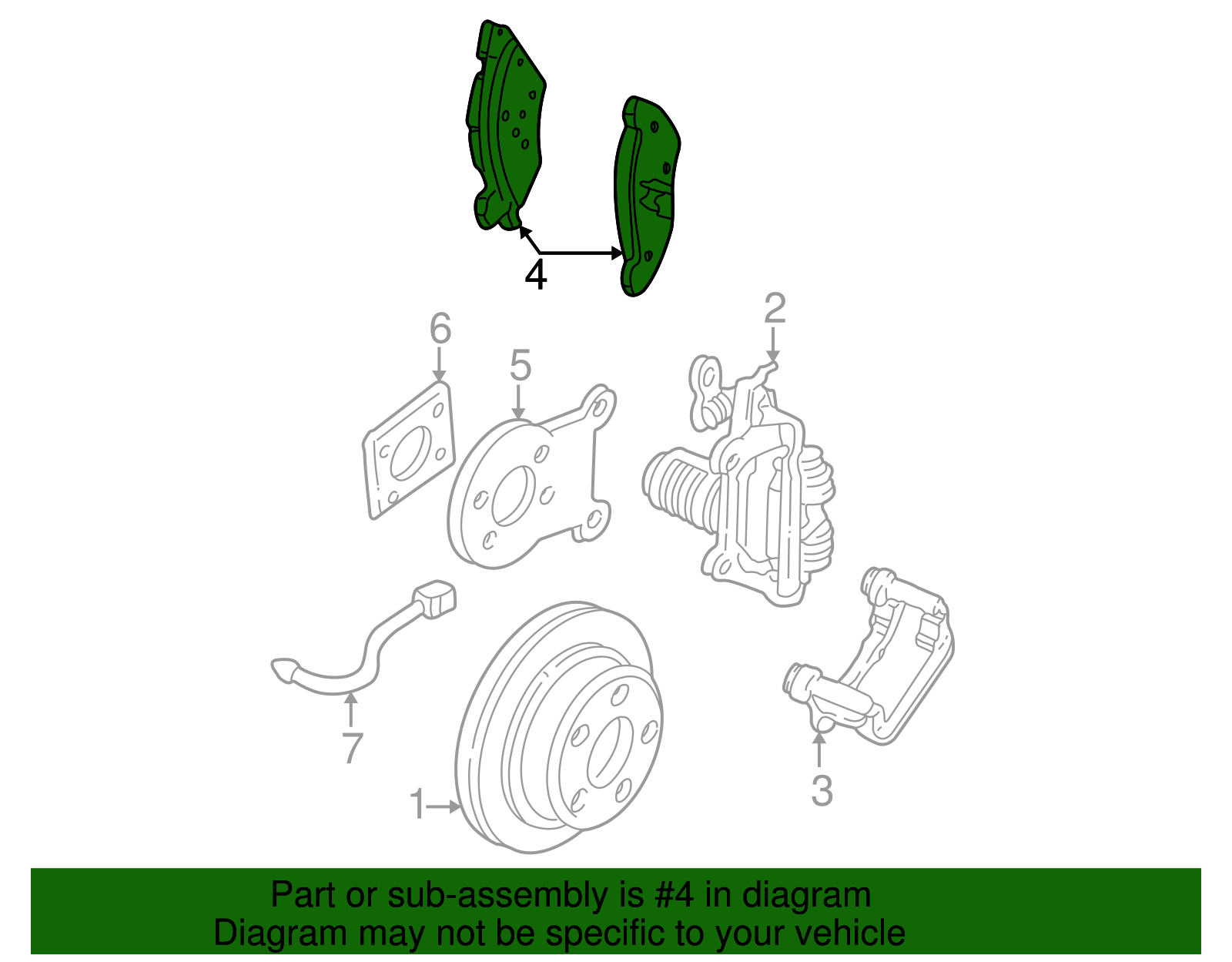 Pad Kit, Rear Disc Brake - GM (88899570)
