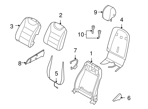 Front Seat Components for 2006 Porsche Cayenne #1