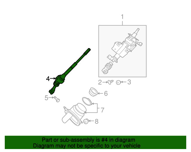 20042009 Nissan Quest 20042009 Nissan Quest Steering Column Shaft Lower Joint Assembly OEM NEW