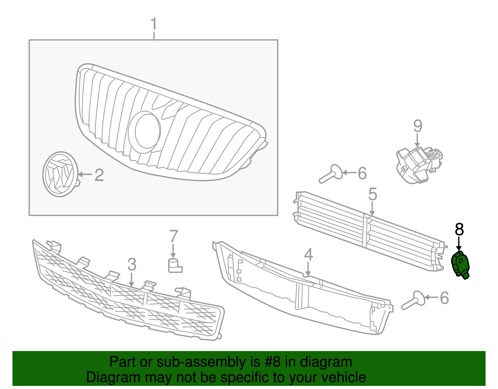Radiator Support Air Deflector Actuator - GM (95970283)
