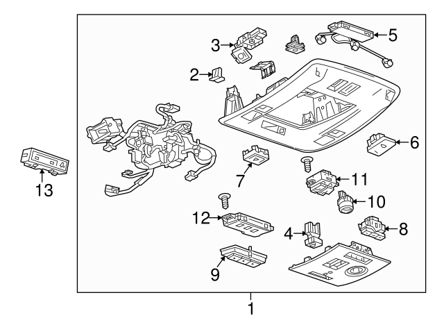 2015-2020 GM Jet Black Courtesy Lamp 23396156 | GM Parts Center