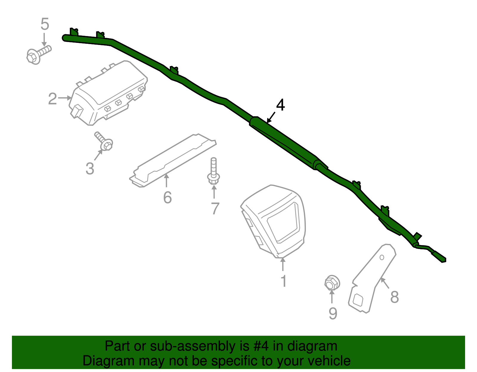 Head Air Bag - Ford (GD9Z-54042D95-B)