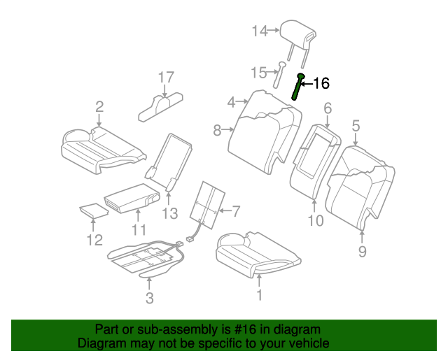 20092024 Audi Headrest Guide 1K0881920AD4PK Audi USA Parts