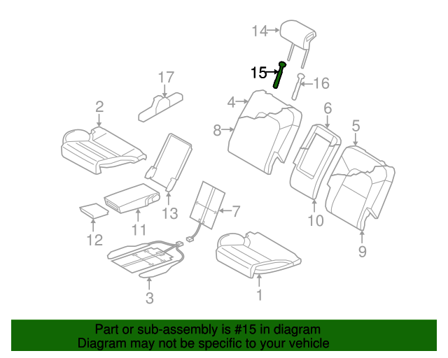 20092012 Audi Q5 Headrest Guide 1K0881920AEJ50 Genuine Audi Parts