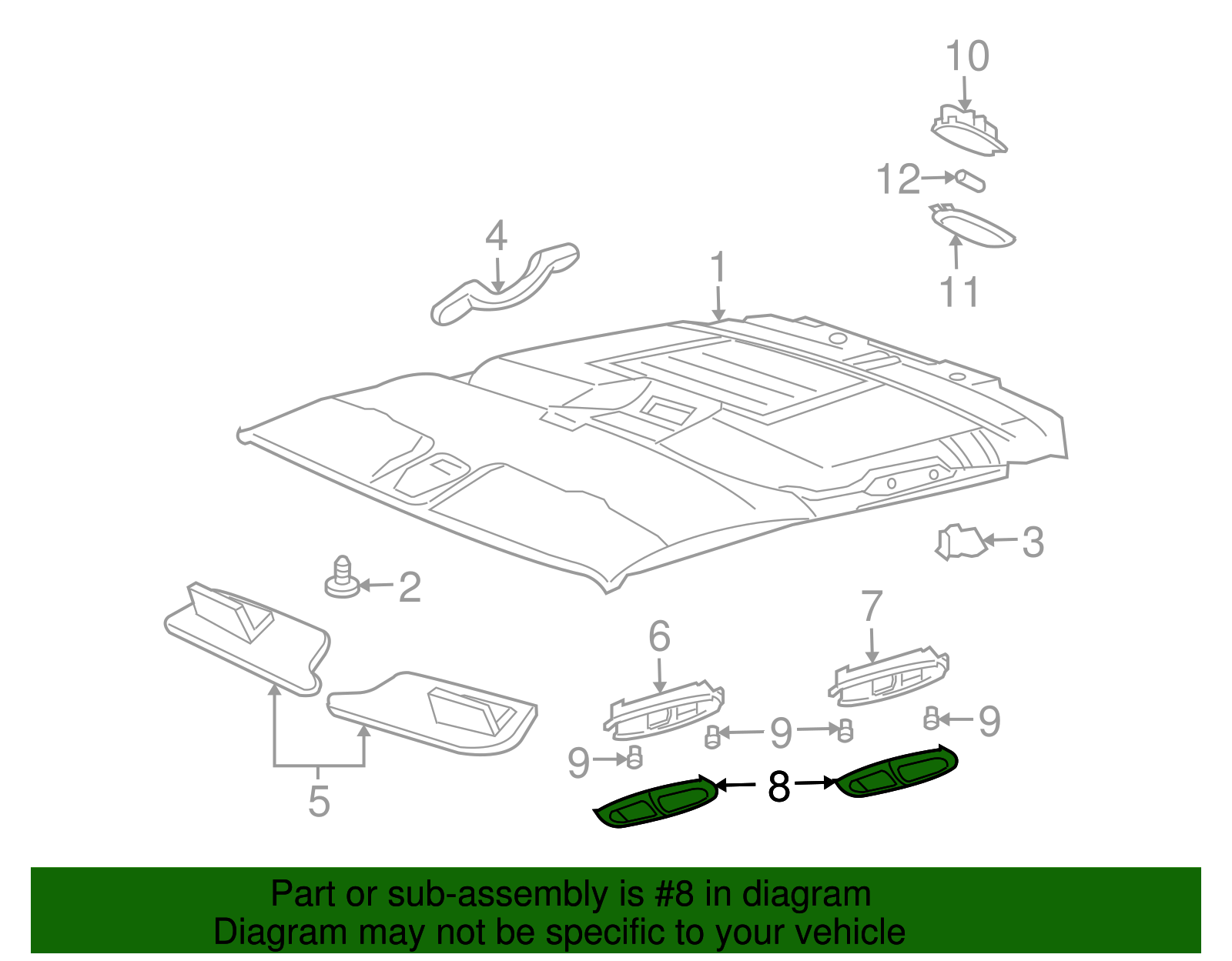 Roof Rail Courtesy and Reading Lamp Lens - GM (88935733)