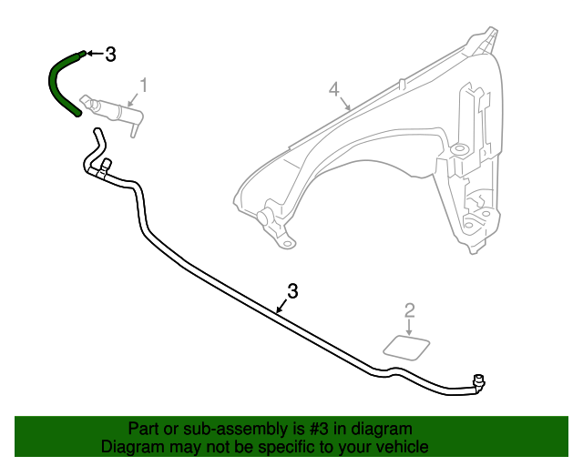 61677213283 Washer Hose 20112014 BMW X3 BMWPartsHub