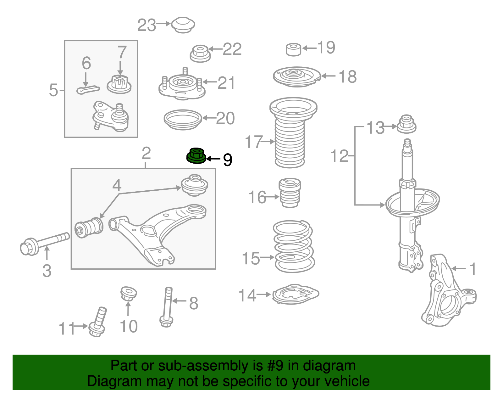 Lower Control Arm Nut - Scion (90178-A0098)