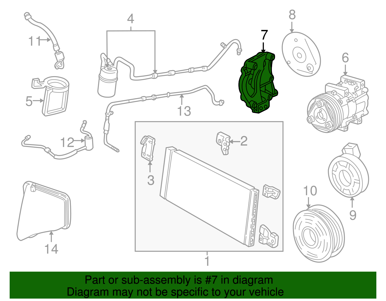 Compressor Mount Bracket - Ford (YF1Z-19N586-AA)