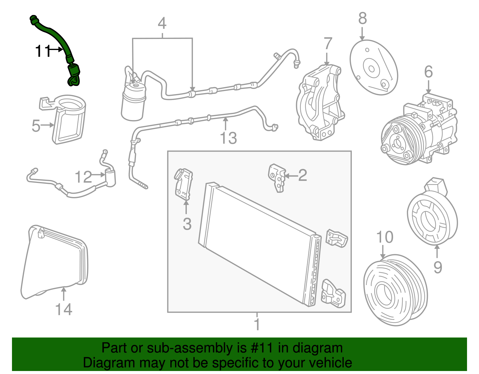 Motorcraft™ A/C Refrigerant Suction Hose - Ford (YF-38012)
