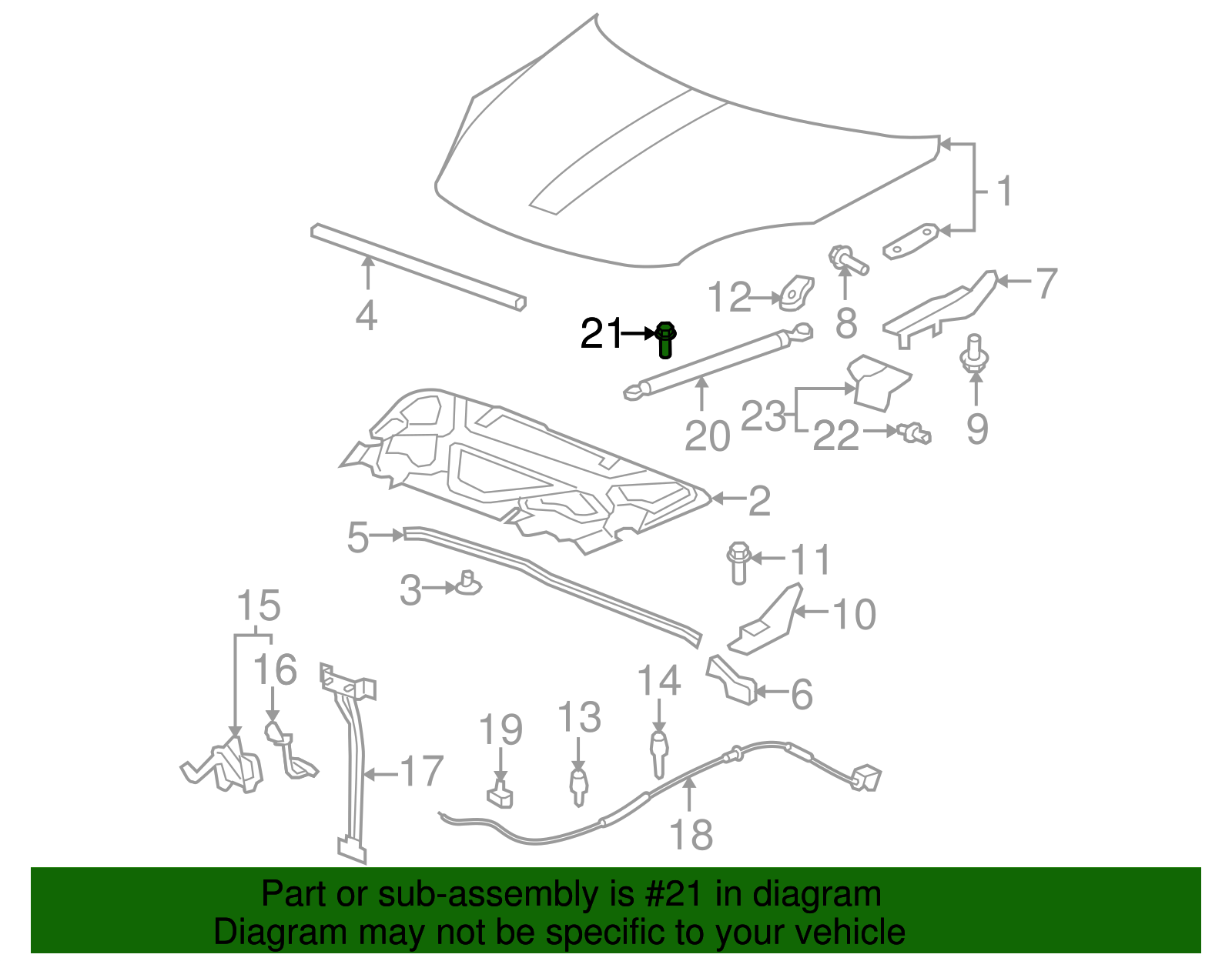 M6x1x11.85 Hood Open Assist Rod Bolt - GM (11562536)