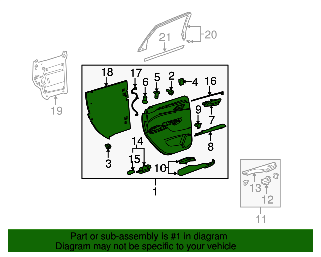 2016 Cadillac SRX Door Trim Panel Driver's Side (LH) 22768567