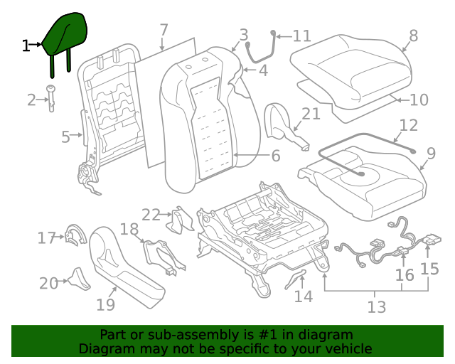 20192023 Subaru Forester Headrest 64061SJ000VH Subaru Parts Store