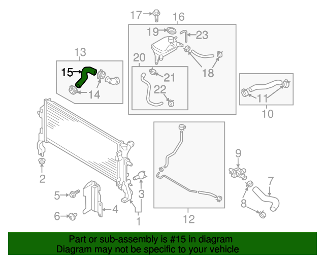 20172020 Hyundai Elantra Radiator Coolant Hose 25411F3300 OEM Parts