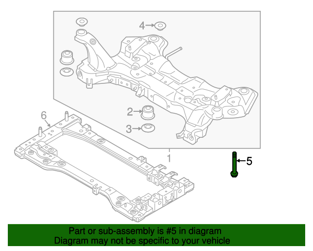 62617A4000 Engine Cradle Mount Bolt 20142019 Kia Kia Auto Parts