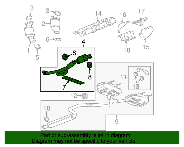 3Way Catalytic Converter with Flange and Studs 19418936 GmPW