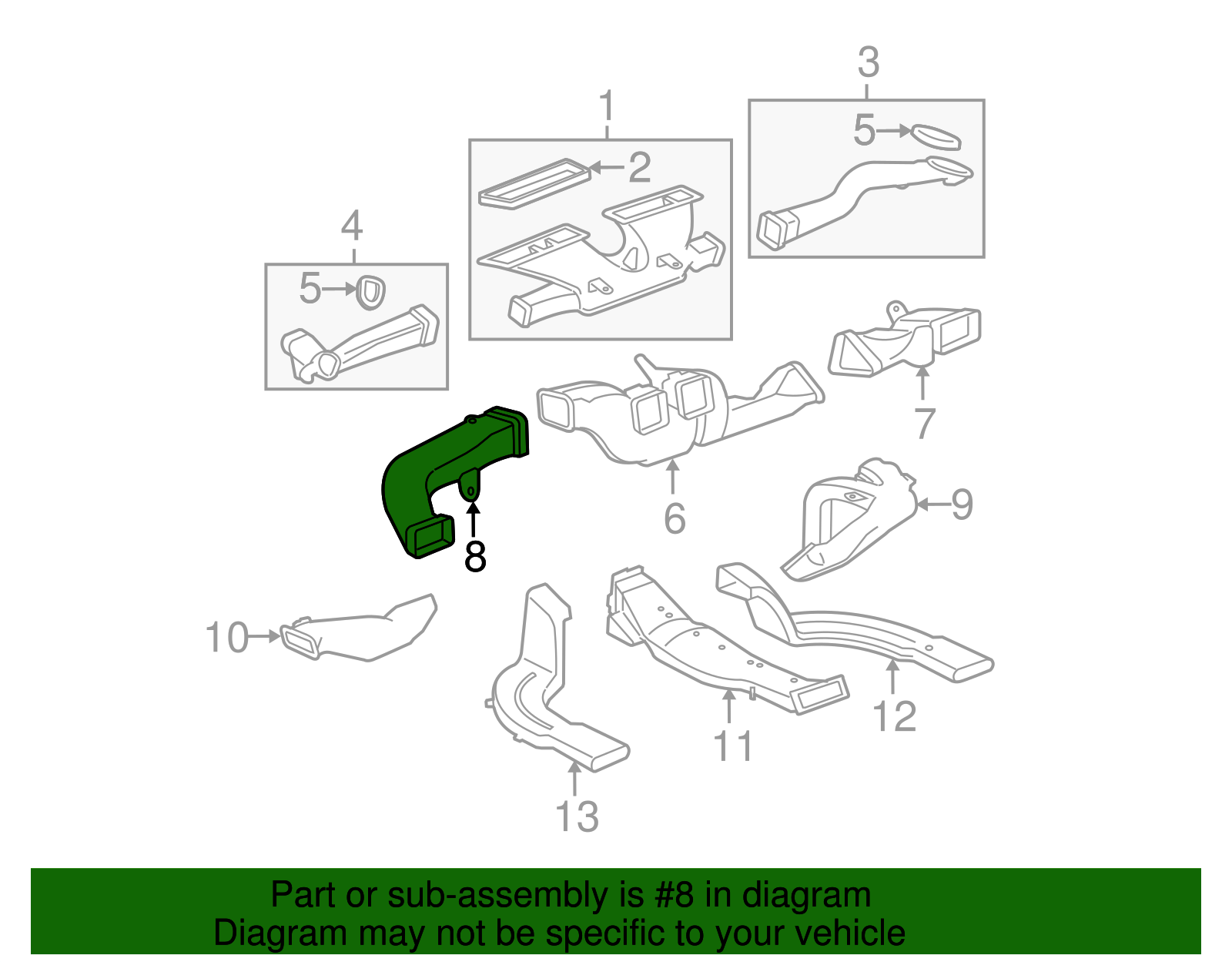 Driver Side Air Distribution Duct - Buick (25765917)