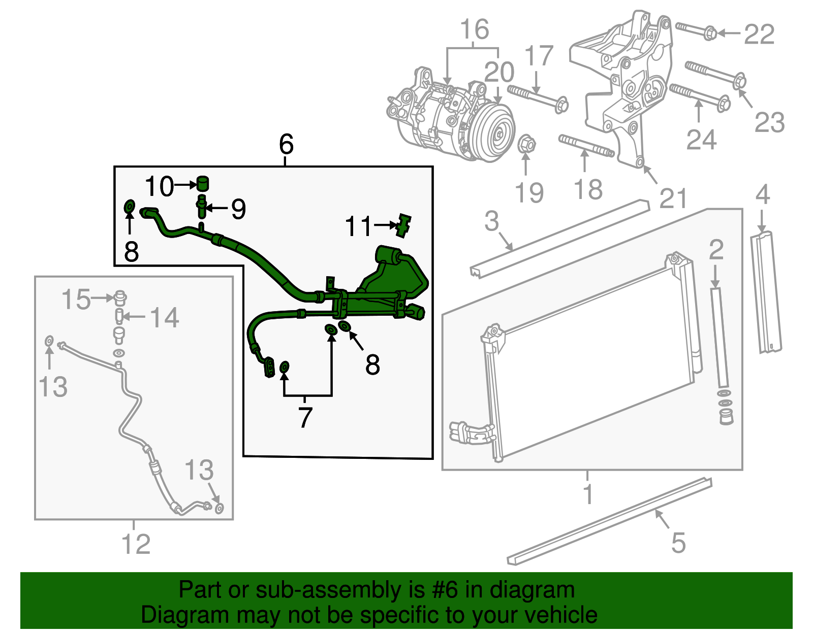 Air Conditioning Compressor Hose Assembly - GM (84459871)