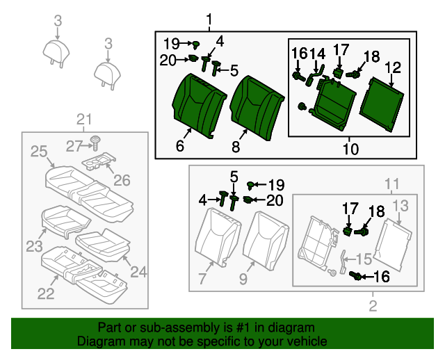 894002V000SR5 Seat Back Assembly 20122014 Hyundai Veloster World OEM Parts Hyundai