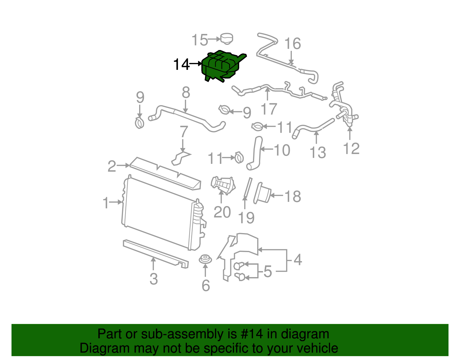 Radiator Surge Tank - Buick (25760633)