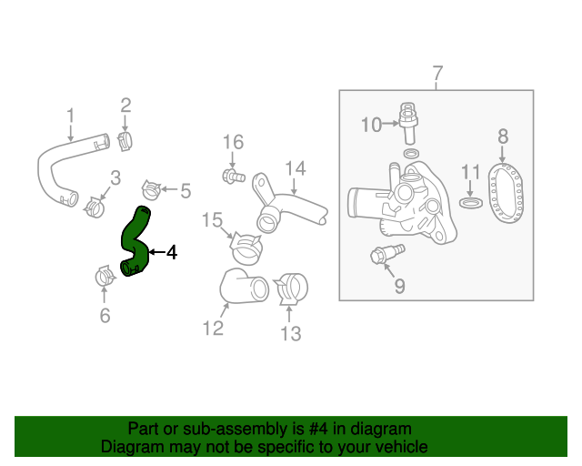 42495490 GM Radiator Inlet Hose GM Parts Store