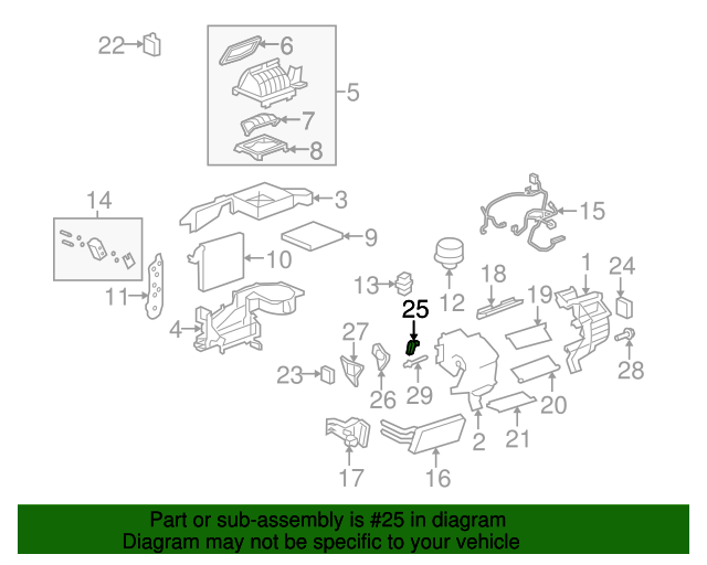 20062017 GM HVAC Mode Control Cam Actuator Lever 15900328