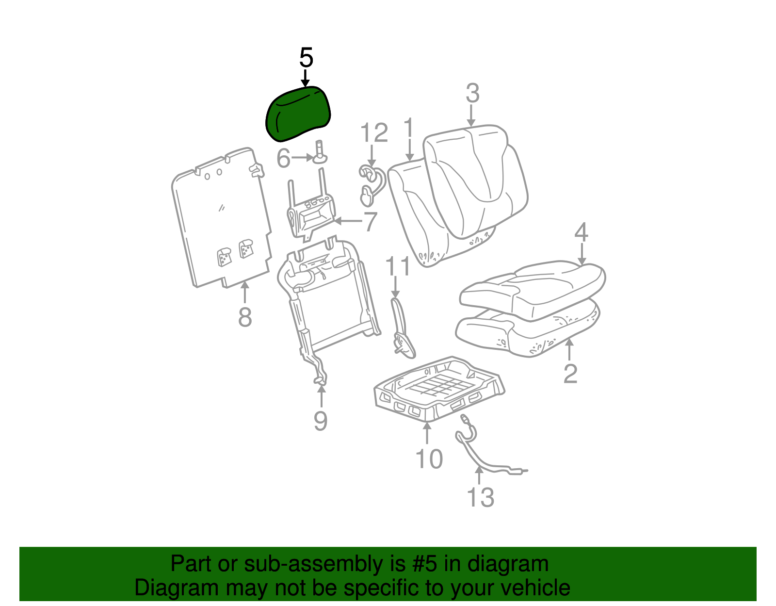 Headrest - GM (88937179)