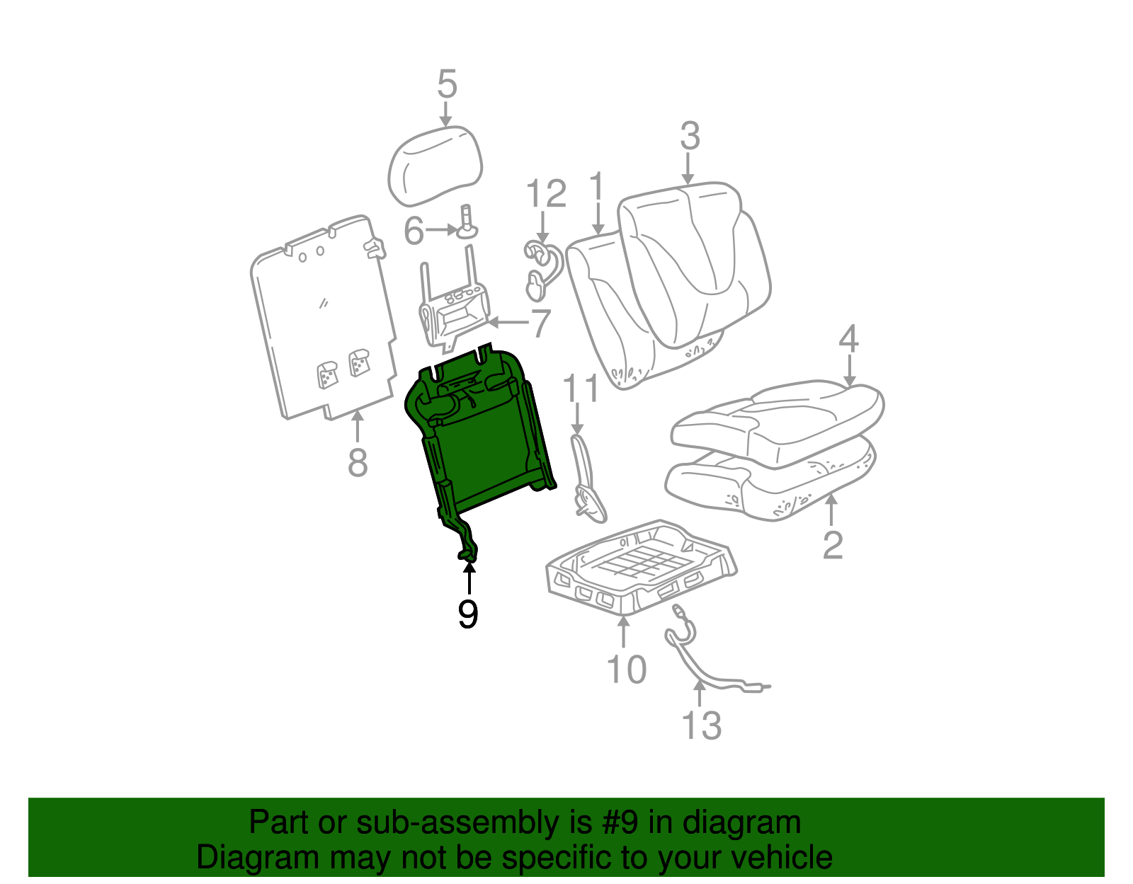 Seat Back Frame - GM (88936959)