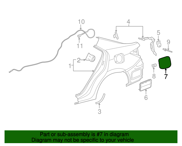 20142019 Toyota Corolla Fuel Door 7735002132 Toyota Parts