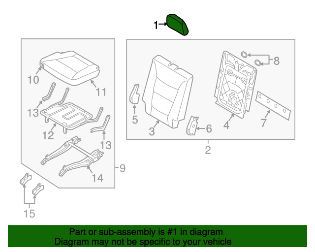 897001U560ALX Headrest 20122013 Kia Sorento Kia.Parts Store