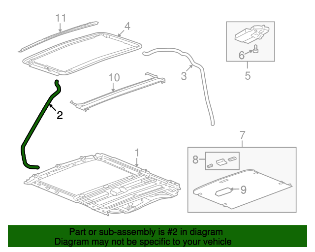 20082015 GM Sunroof Drain Hose 20941139