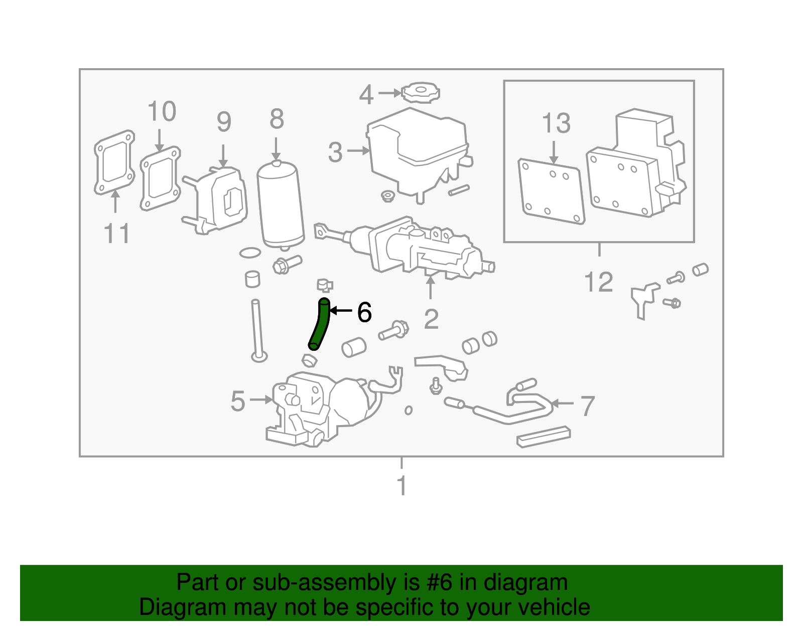 Power Brake Booster Inlet Hose Kit - GM (25826184)