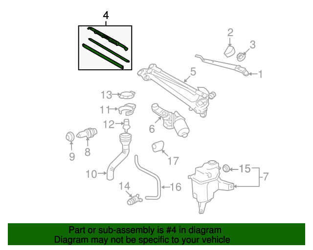 20062014 Toyota RAV4 Windshield Wiper Blade (Right, Front) 852120R040