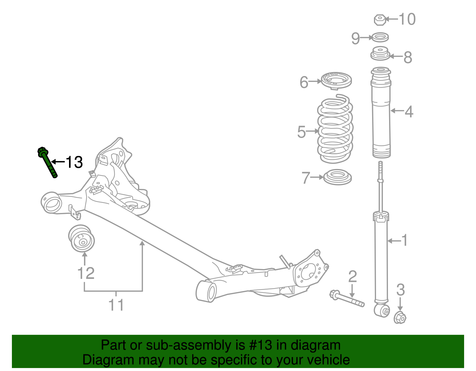 Axle Beam Mount Bolt - Scion (90119-12385)