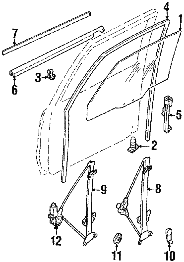 1995-2000 Mitsubishi Montero Window Regulator DOES NOT INCLUDE 