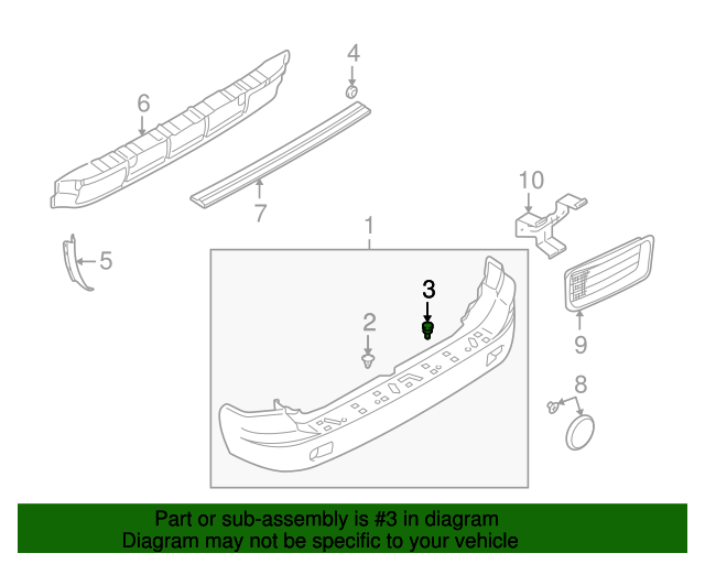 MB575774 - Bumper Cover Clip 1997-2004 Mitsubishi Montero Sport ...