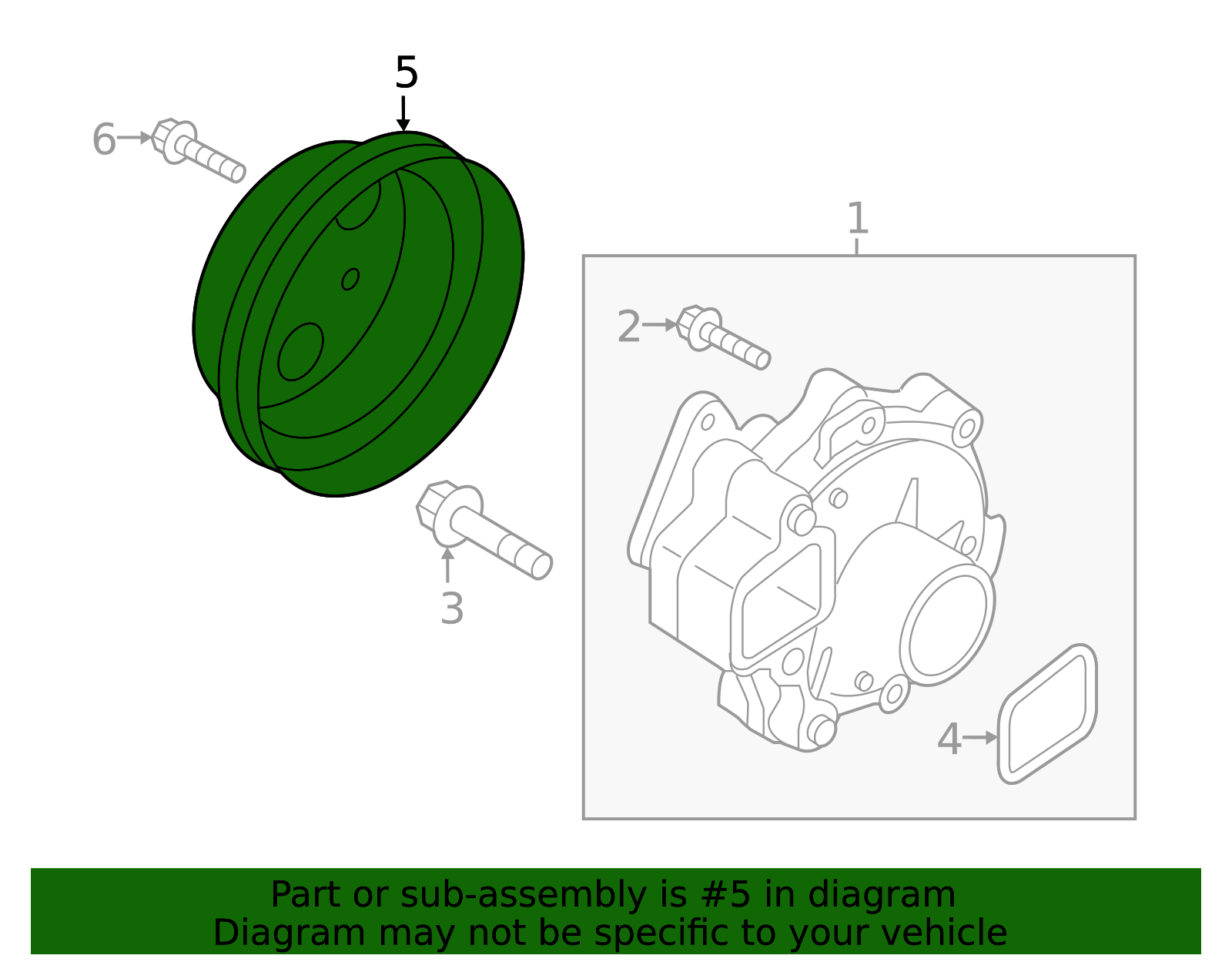 Engine Water Pump Pulley - Scion (16173-WB001)